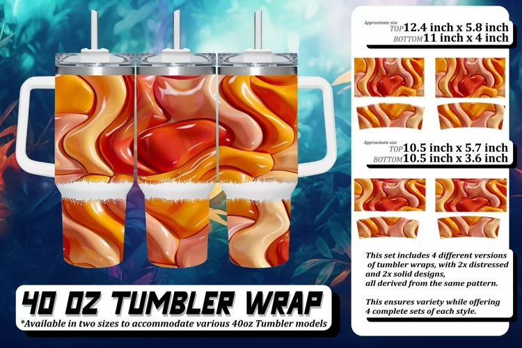Vibrant 40oz Tumbler Design