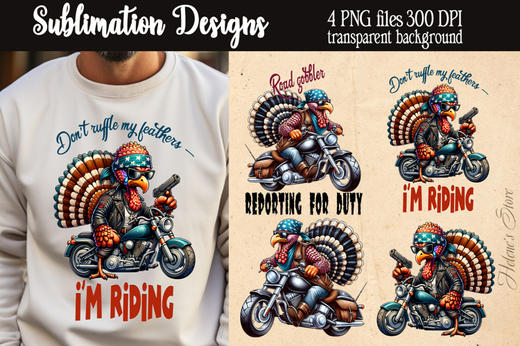 Funny Sarcastic quotes Retro biker turkey PNG Sublimation