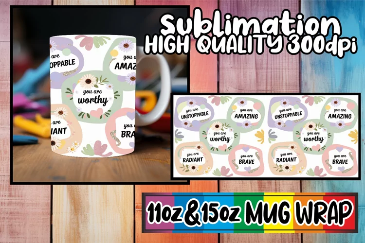 Radiant smiles 11oz 15oz mug wrap, Quote