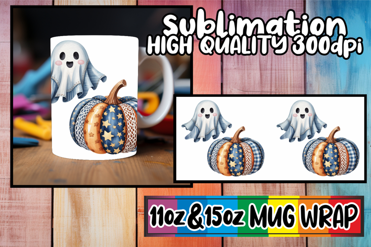 Radiant moments sublimation mug wrap, Pumpkin Watercolor