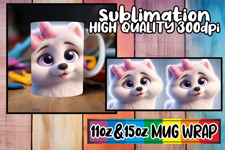 Joyful adventures 11oz 15oz sublimation wrap, 3D Dog
