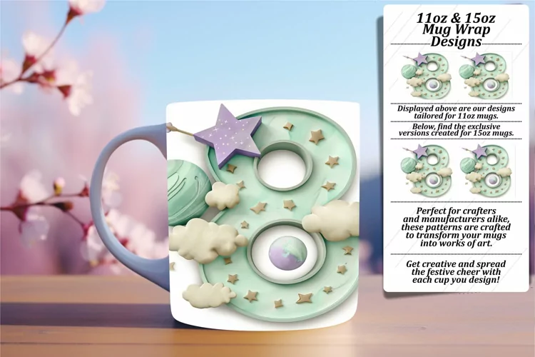 Cosmic Wonder: Sublimation Mug Wrap Art 11oz/15oz