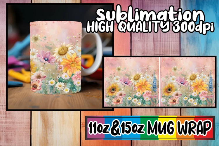 Spring Abstract Geometric Patterns Mug Wrap 11oz 15oz