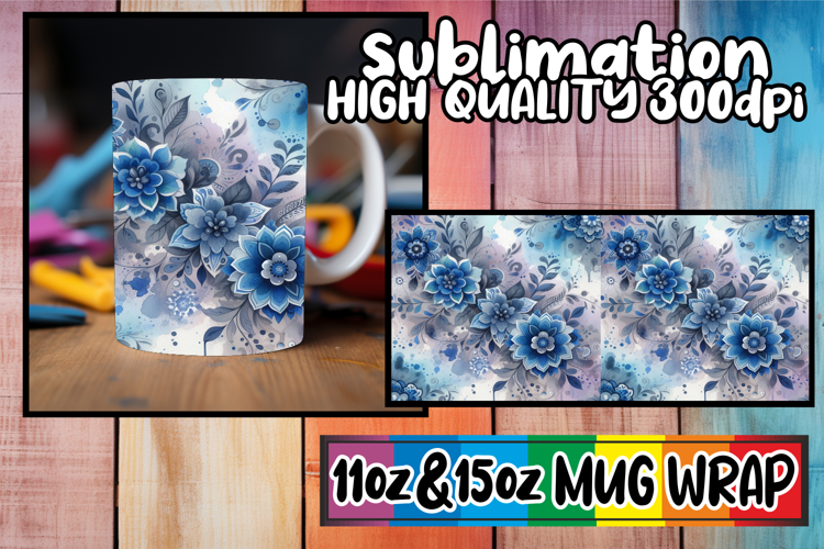 Enchanted days 11oz 15oz sublimation wrap, Watercolor Patter
