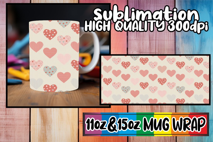 Perfect start sublimation 11oz 15oz mug wrap, Valentines Pa