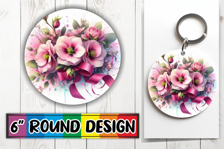 Cheerful Round Ornaments Design PNG, Flowers
