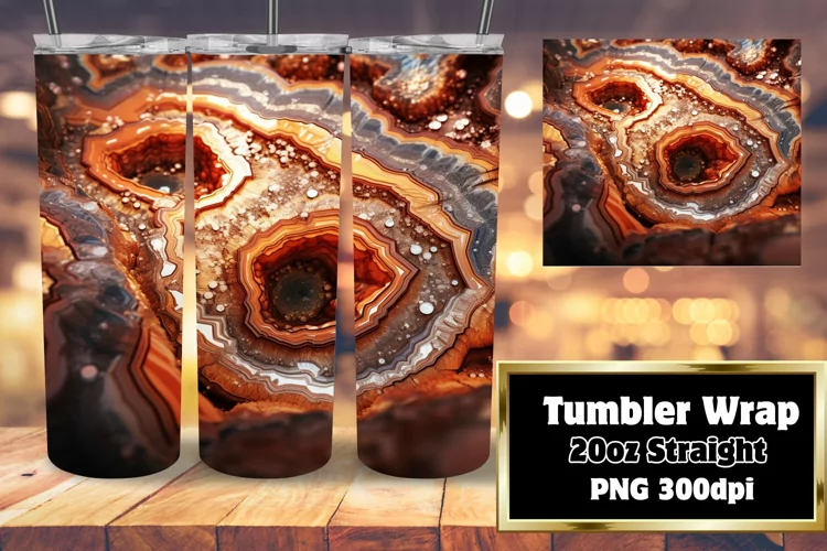 3D Agate Geode Glitz Tumbler Wrap 20oz