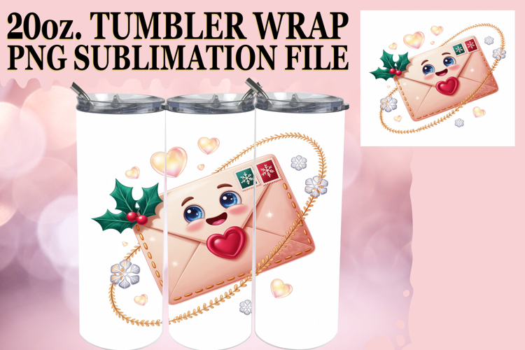 Vibrant colors 20oz tumbler wrap, Cute Christmas