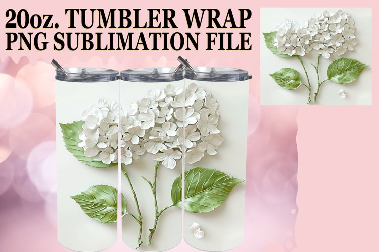 White Flower Bliss: Sublimation 20oz Tumbler example image 1