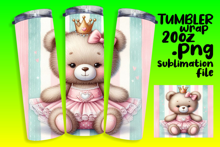 Custom 20oz Tumbler Gift Design , Teddy Bear