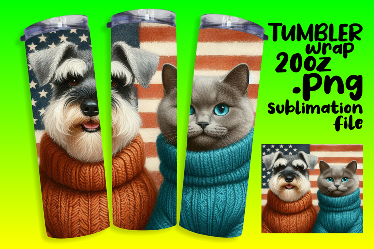 20oz Tumbler Template for Any Occasion , Dog and cat