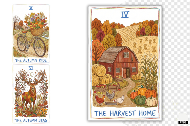 Autumn Tarot Cards PNG