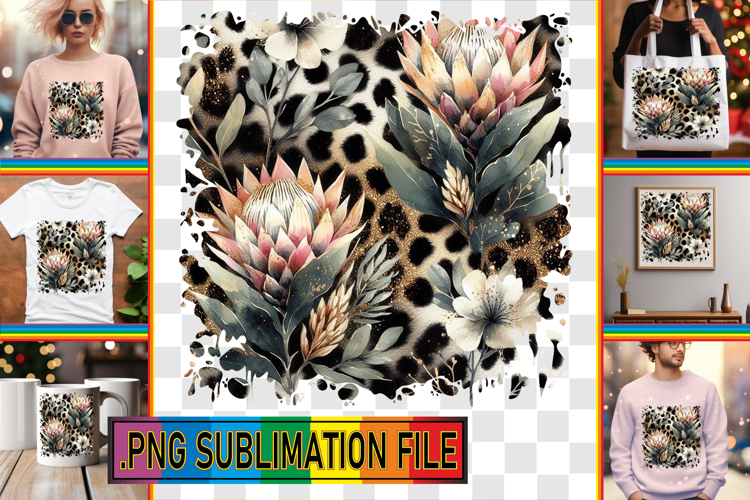 Vibrant TSHIRT Gift Ideas PNG, Leopard Prints