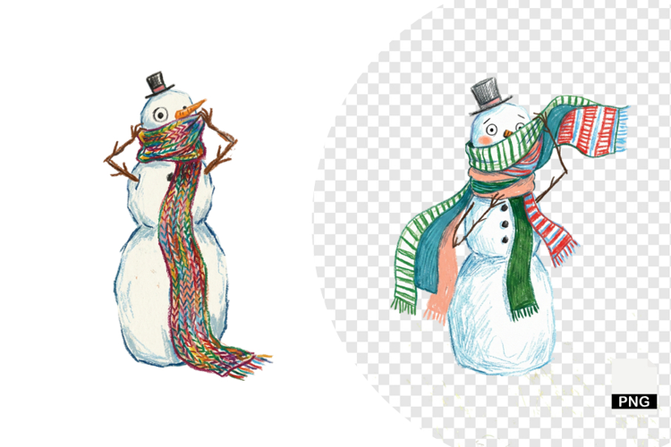 Whimsical Snowman PNG