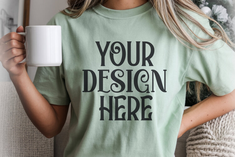 Bay Comfort Colors 1717 Christmas Mockup, CC 1717 example image 1