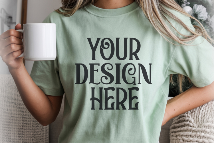 Bay Comfort Colors 1717 Christmas Mockup, CC 1717