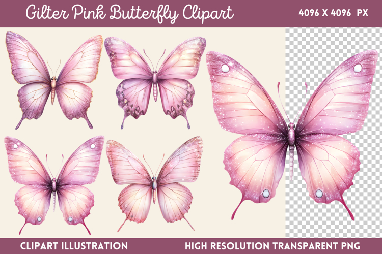 Pink Butterfly Clipart