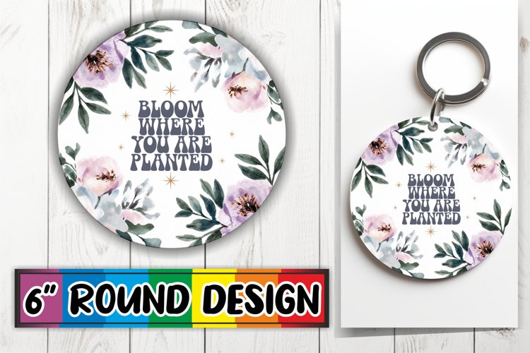 Luminous Ornaments Round Design, Flower Quote