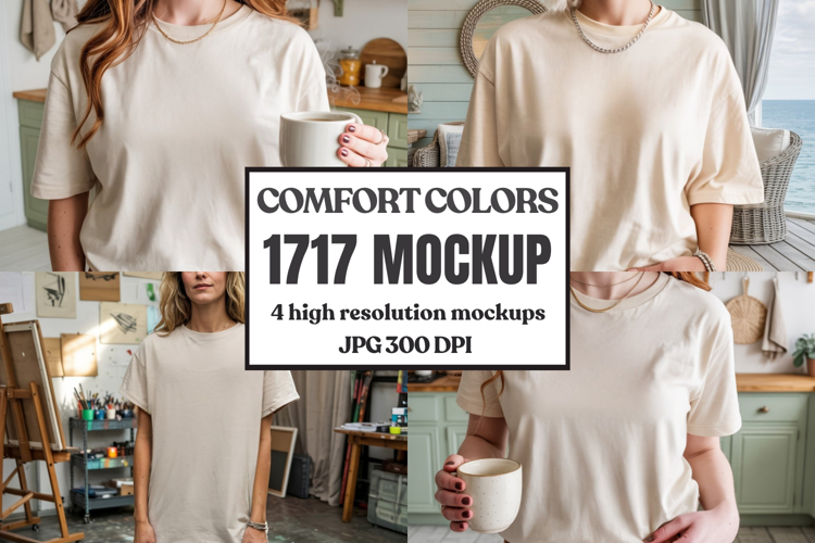 Comfort Colors 1717 Yellow T-Shirt Mockup