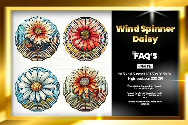 Daisy Wind Spinner Sublimation - 04 Variations