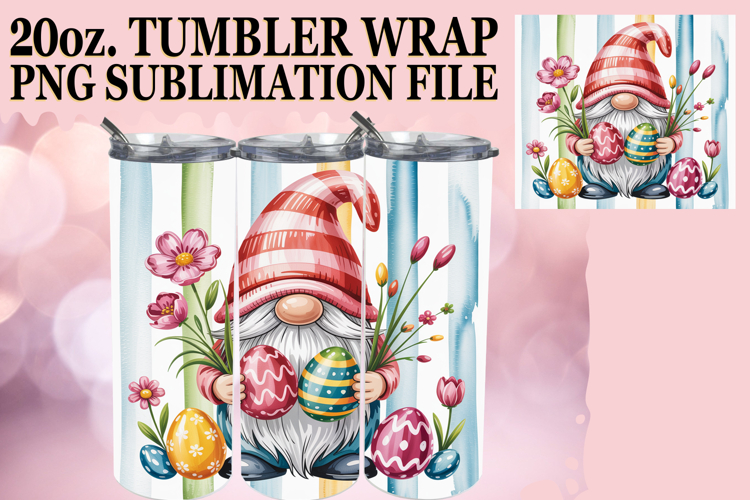 Uplifting Gift 20oz tumbler wrap, Easter Gnomes