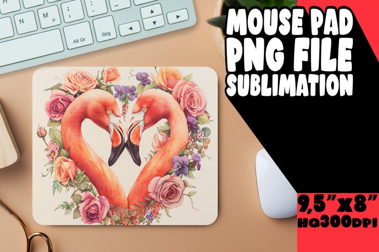 Sunset Splendor Flamingo Mouse Pads example image 1