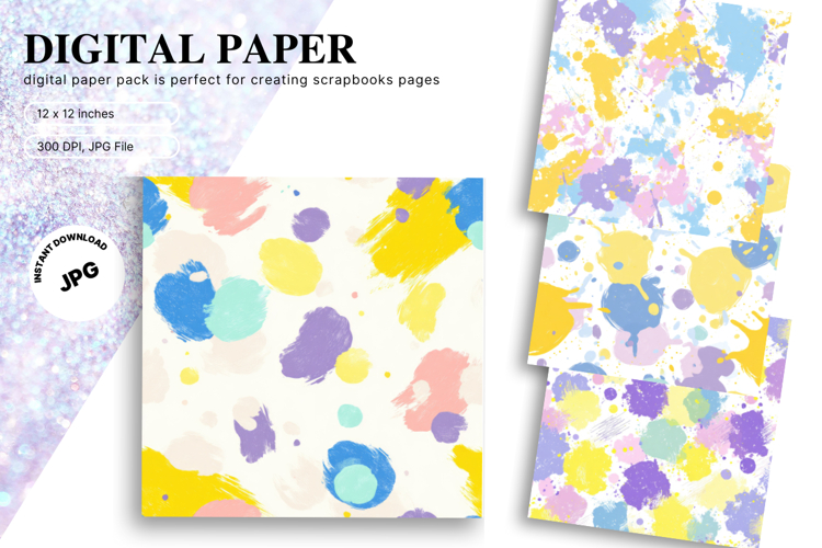 Paint Texture Wall Art Splash Background SeamlessPattern_105