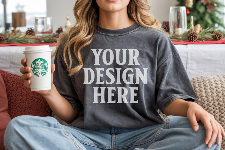 Pepper Christmas Comfort Colors 1717 T-shirt Mockup