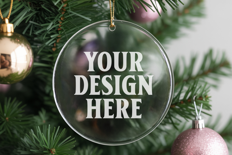 Acrylic Christmas Ornament Mockups , acrylic blank mockup