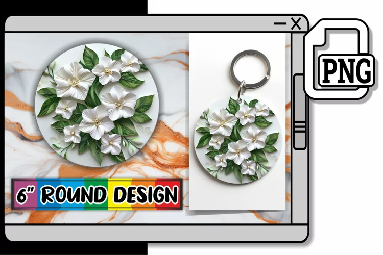 Stylish 3D Petal Keychain & Coaster