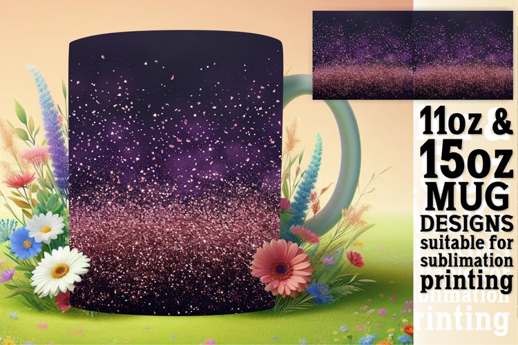 Leopard Blossom Glitter Mug Sublimation Wrap