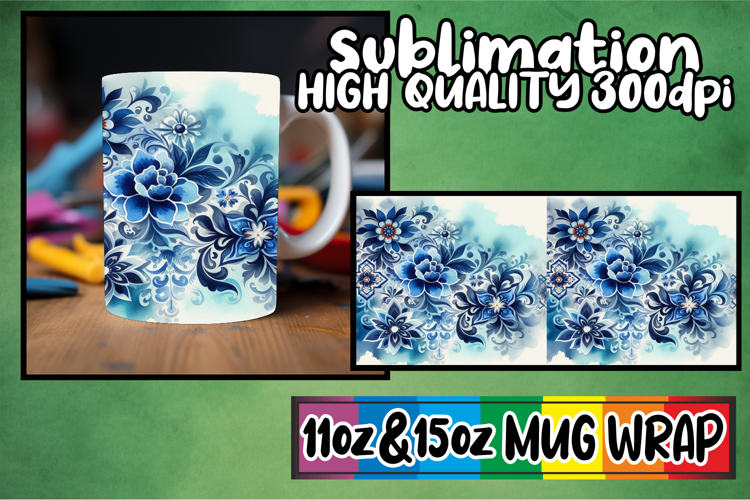 Timeless beauty 11oz 15oz sublimation wrap, Watercolor Patte