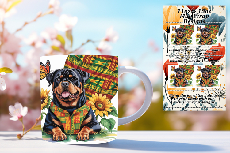 CUSTOM PNG Mug Wrap Design 11oz , Cute Dog