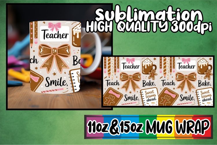 Luminous thoughts 11oz 15oz mug wrap, Teacher