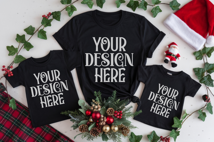 Christmas Family Matching Group T-Shirt Mockup