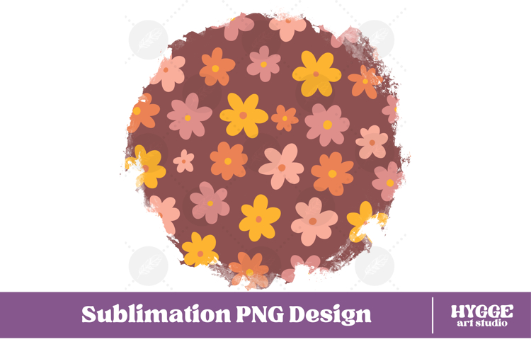 Retro Flowers Background Png Floral Paper Sublimation Splash