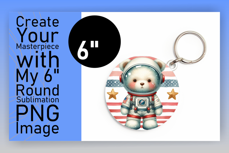 Glamorous Circle Design for Sublimation , Teddy Bear