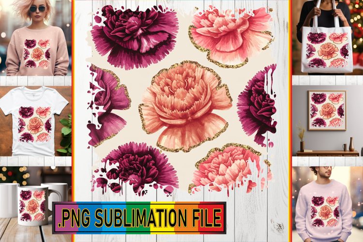 Bright TSHIRT Magic PNG, Flower Pattern
