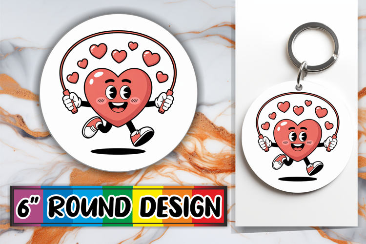 Timeless Round Coasters Design PNG, Valenines Heart