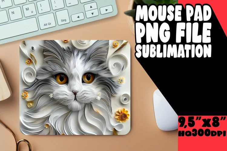 Kitty Kingdom Sublimation Mouse Pad - 3D Cat