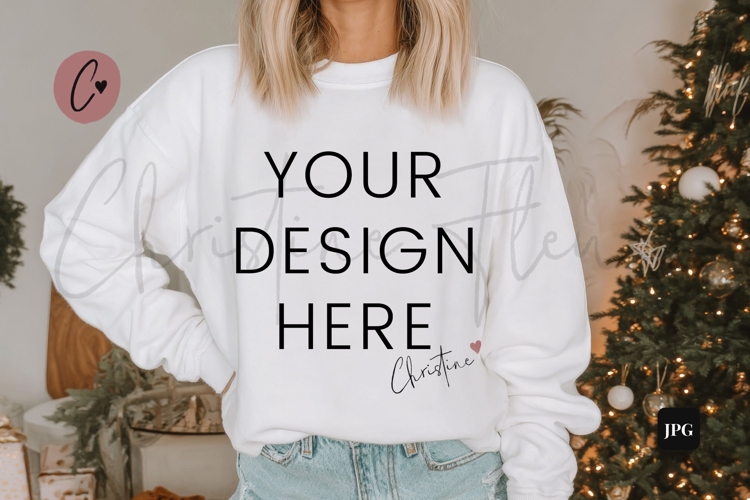 White Christmas Sweatshirt Mockup