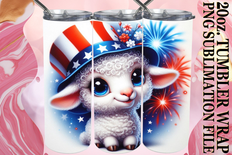 Vibrant Mornings 20oz tumbler wrap, USA Animals
