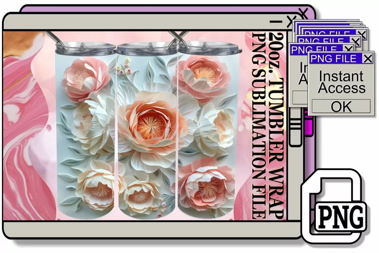 Enchanting Blooming Flower 3D Tumbler Sublimation