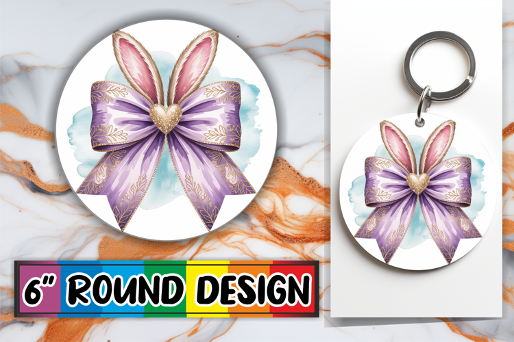 Timeless Circle Keychain Magic PNG, Easter Bow