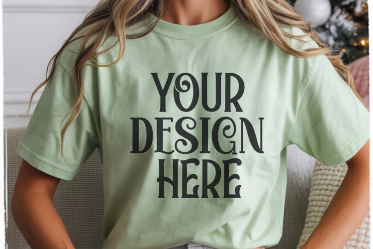 Bay Comfort Colors 1717 Christmas Mockup, CC 1717