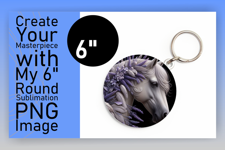 Cute Circle PNG Keychain Design , Horse