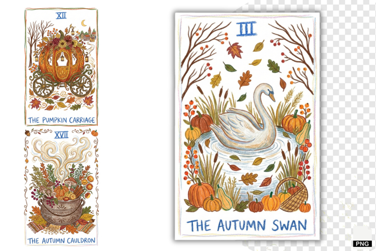Autumn Tarot Cards PNG