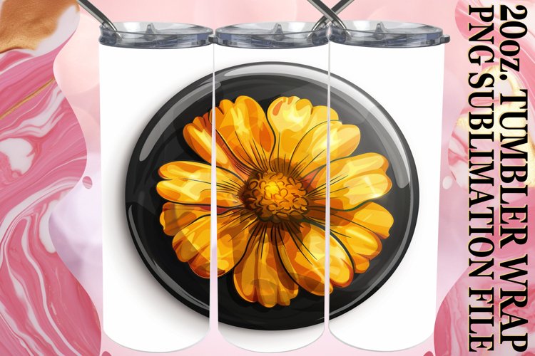Spring Denim Blossom Tumbler Sublimation 20oz example image 1