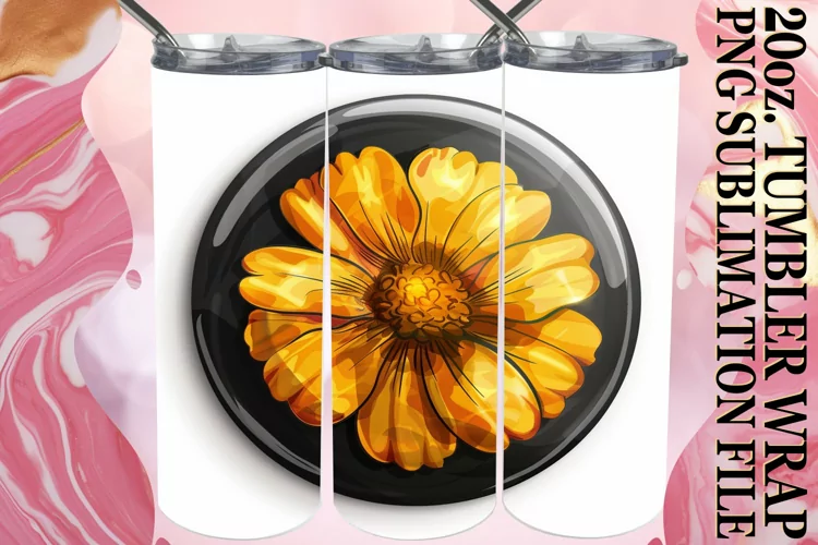 Spring Denim Blossom Tumbler Sublimation 20oz
