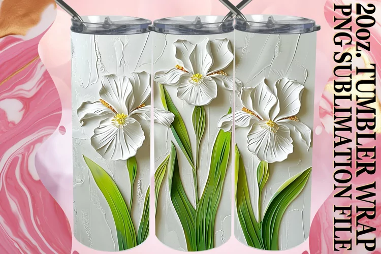 Blossom Serenity: Tumbler Wrap Sublimation